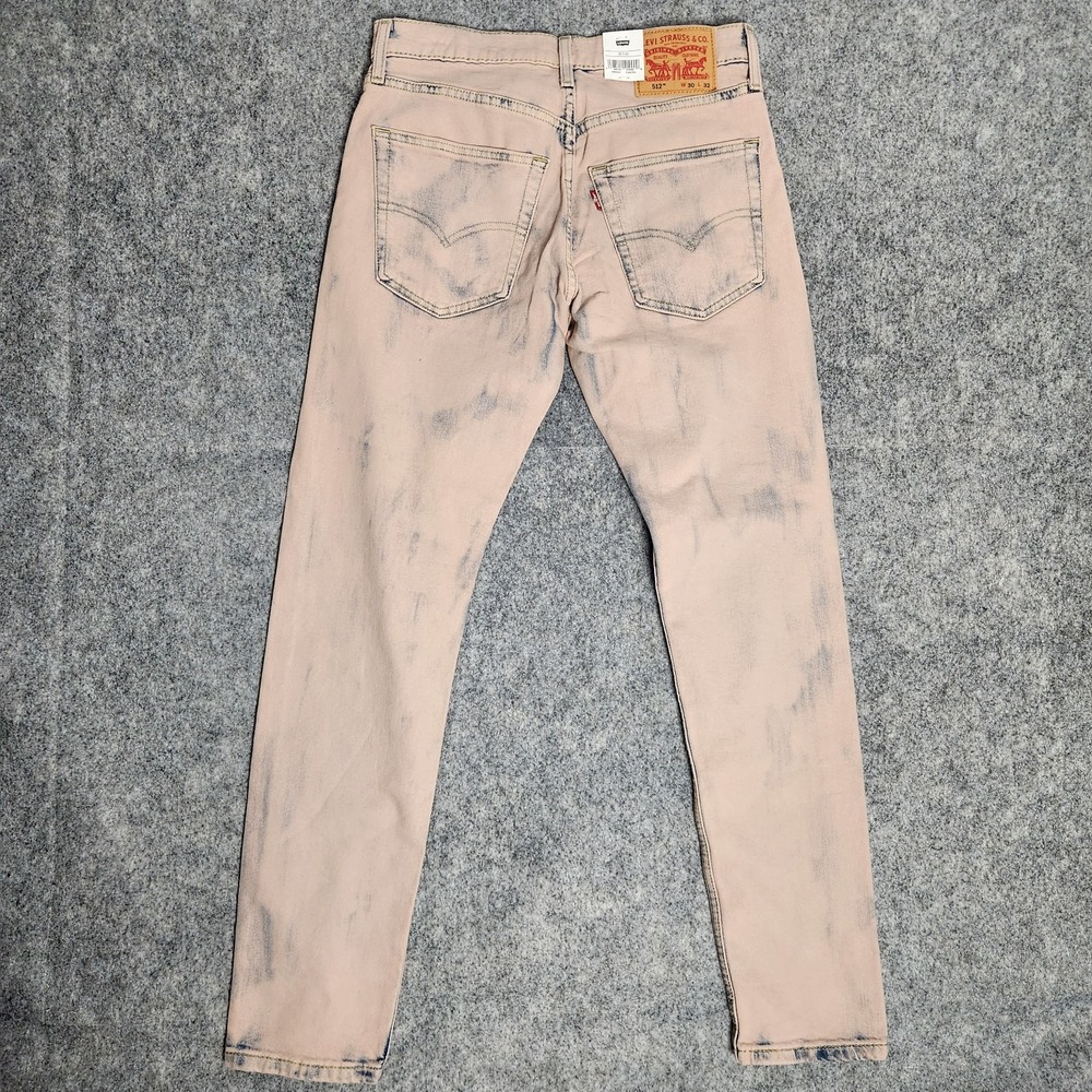 Levis 512 NWT Slim Taper Jeans Men 32x30 Flex Acid Wash Blue Denim Stretch‎ - Picture 2 of 8